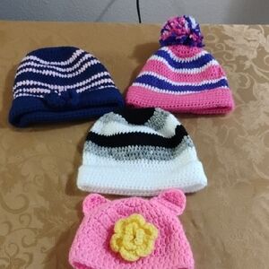 Colorful Knitted Kids Beanie Set